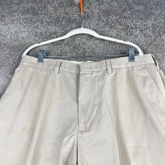 G.H. Bass & Co. Premium Chino Pants Men's 36x30 Tan Flat Front Cotton Casual - Picture 2 of 11